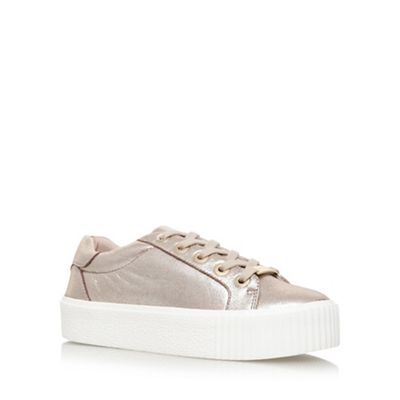 Carvela Gold 'Lindon' Flat Lace Up Sneakers